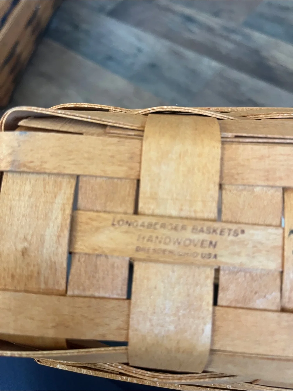 Longaberger 1995-1996 Set of two Woven Wood Handle Basket Set in Natural Brown